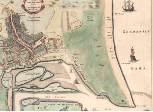Close up of the Links from Parson Gordon’s Map, 1661 Reproduced with the permission of the National Library of Scotland