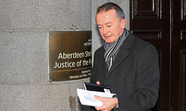 Convicted David Wilkie-Thorburn leaving Aberdeen Sheriff Court in December 2019. Image: DC Thomson