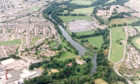 An aerial view of the River Don, Tillydrone and Grandholm Mills in 1991