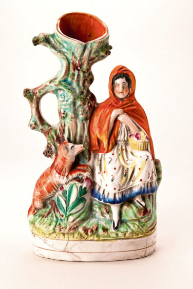 Flat Back Figure of Red Riding Hood, about 1850