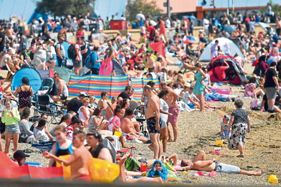 People on the beach at Southend