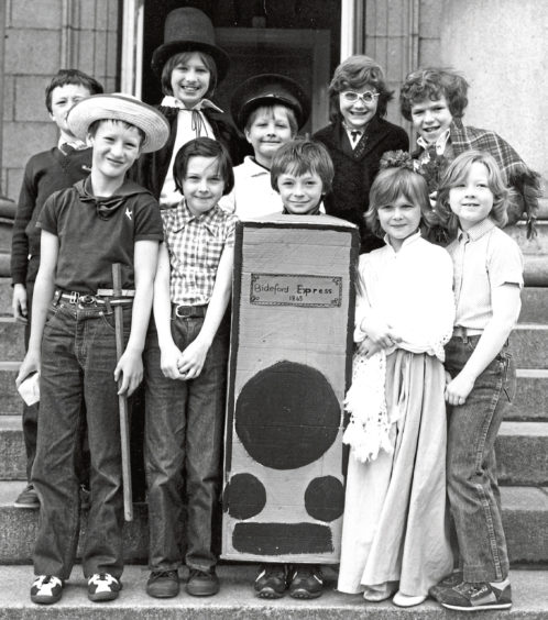 1982: Pupils from Tipperty School near Ellon take a break from rehearsals for Return of Jack the Sailor - their entry in the Festival of Drama and the Spoken Word in 1982.