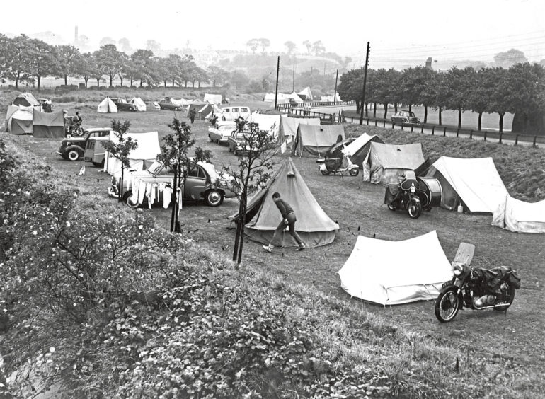1962: Stonehaven's Mill Lade was being used as an unofficial holiday camp site