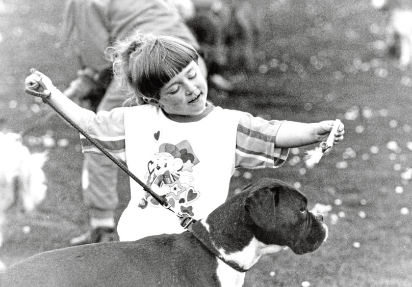 1993: Janine Chisholm, Hatton gives the orders to Misty during the AAPCA dog show at Aberdeen's Queen's Links. Janine went on to win her section
