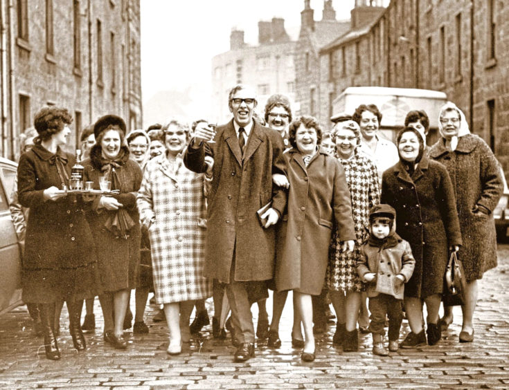 1972: Postman Angus Coffield, of Tillydrone, Aberdeen, was retiring in February, 1972. He had been the bearer of good and bad tidings to the people of Baker Street for 16 years and was presented with a wallet and £34 by the residents. A short poem composed in his honour ended: "So Angus retire, an' enjoy yer leisure; Good luck fae us, it's bin a pleasure.