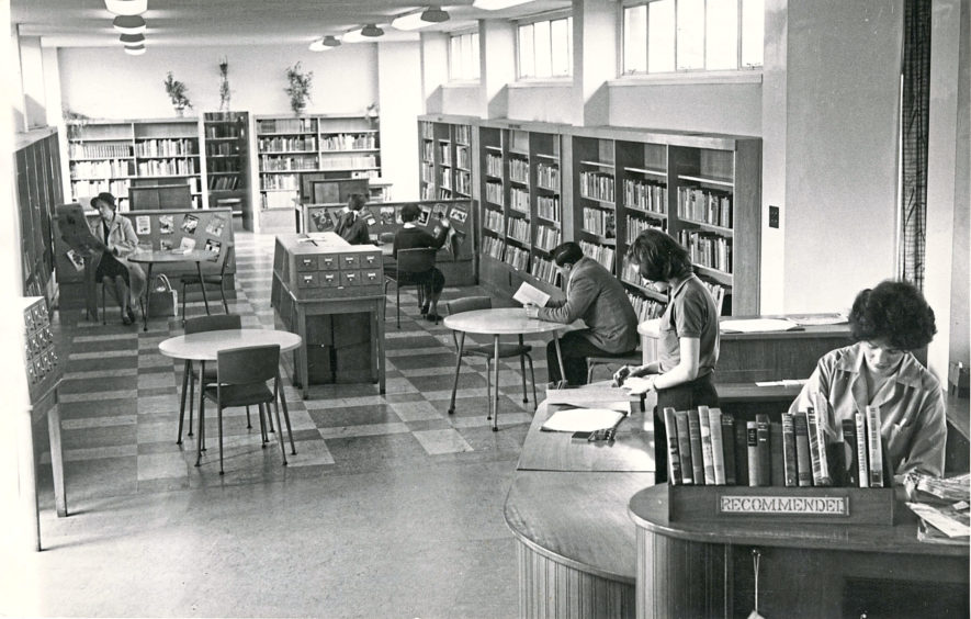 1964: Although it is only twelve years old, modern Mastrick has many beautiful buildings already. Pictured is the eastern wing of the Mastrick Library.
