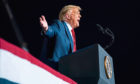 President Donald Trump speaks during a campaign rally at Gastonia Municipal Airport, Wednesday, Oct. 21, 2020, in Gastonia, N.C. (AP Photo/Evan Vucci)