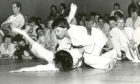 1985 - Peter Davidson, of Aberdeen Judo Club, pins James Fraser, of the Beehive Club, to the floor