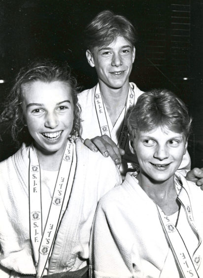 1990 - Amanda Fullerton, Mark Delaurier and Michelle Morrice set for the British Judo Championships