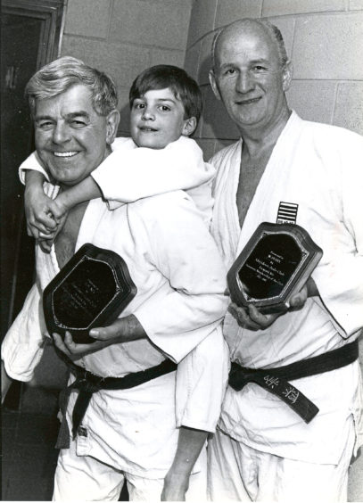 1991 - Aberdeen Judo Club members Harry Black, left, Murray Stewart, 7, and Bill Berry