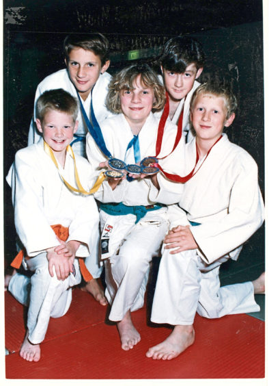 1991 - Five of the seven medalists at the Scottish Junior Judo Championships