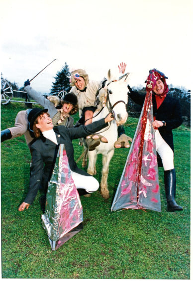 1997: A pantomime on horseback was organised at the Hayfield Riding School, Hazlehead, Aberdeen.