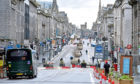 Quiet Wednesday in Union Street, Aberdeen.