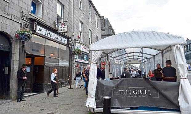 People at The Grill, Union Street, Aberdeen.