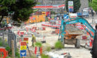 The roadworks at the Haudagain Roundabout.