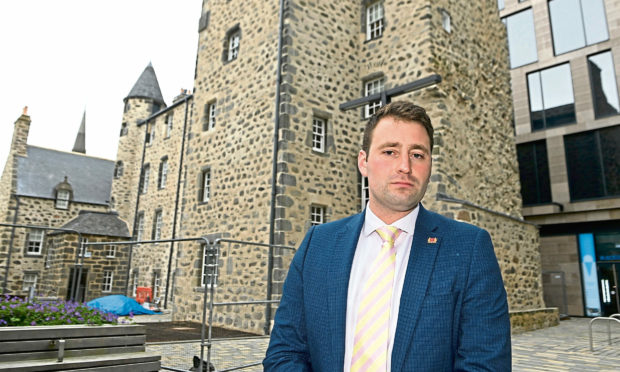 Cllr Michael Hutchison is concerned the latest works to Provost Skene's House have left some of the historic brickwork hidden by overuse of cement.