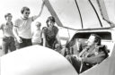 1982 - Donald Mackenzie holds the canopy for wife Susan, who was taking her second training trip in a glider and is pictured with, from left, solo pilots Mark Bissett and Willie Stephen, and the Deeside Gliding Club’s instructor Alan Middleton