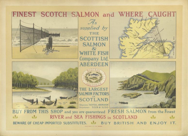 The area between the railway lines and Market Street, created by the harbour and river works of the 1870s, was another hub of fish processing and sale. This 1907 advert for Allan & Dey includes an illustration of their Poyernook Road premises and lists their services and products.