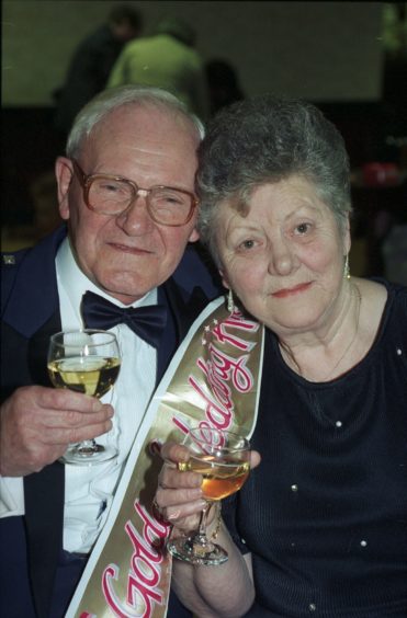 1994 - Nancy and Peter Young, of Torry, celebrate their golden wedding at The White Cockade, Oscar Road, Torry