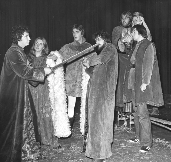 1978: A tense scene from The Lion in Winter, being presented by Aberdeen College of Education fourth year drama students in the college drama studio