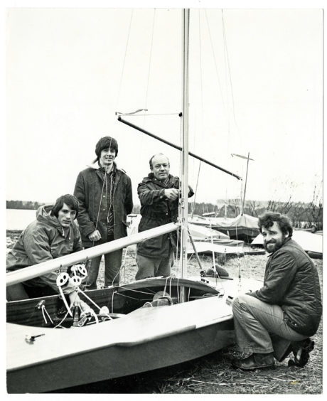 1977: Fireball dinghy crews (left to right) Colin Cattanach, Forbes Mitchell, Johnnie Johnson and Edward Bissett who will be Scotland's representatives in the European Fireball Championships to be held in July in West Germany.