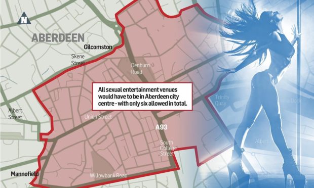 Aberdeen could impose a limit of six sexual entertainment venue licences within the city centre.