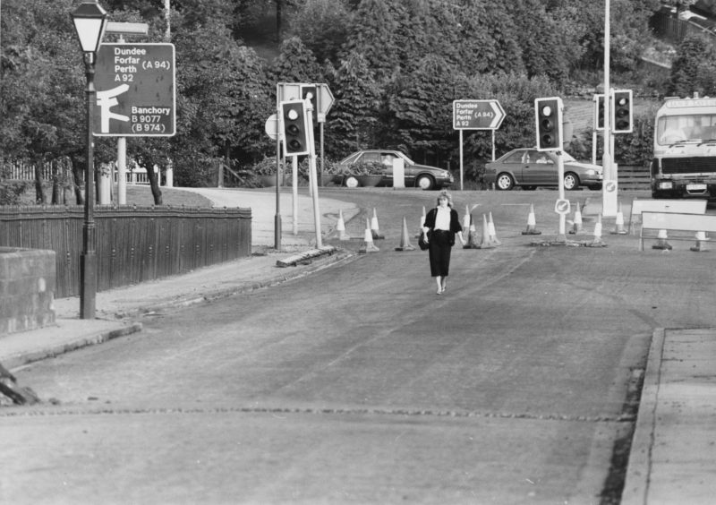 1988: An unusual rush-hour sight last night as a lone pedestrian strolls leisurely across the Bridge of Dee, one of the main arteries to-and-from Aberdeen's city centre.