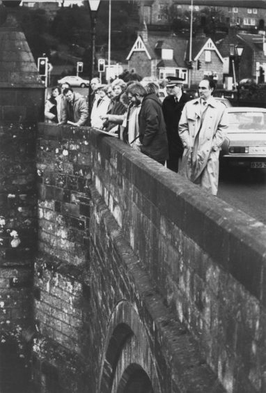 1990: Aberdeen councillors view the Bridge of Dee before backing the plan for a new bridge.
