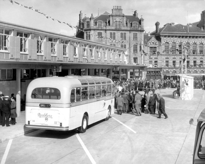 1963: The scene at the opening of the new Guild Street bus station.