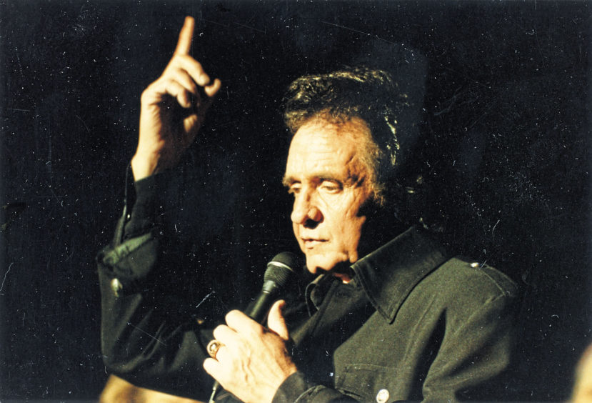 1991: Johnny Cash at the Capitol last night.