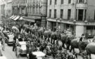 Billy Smart's elephants parade along Union Street