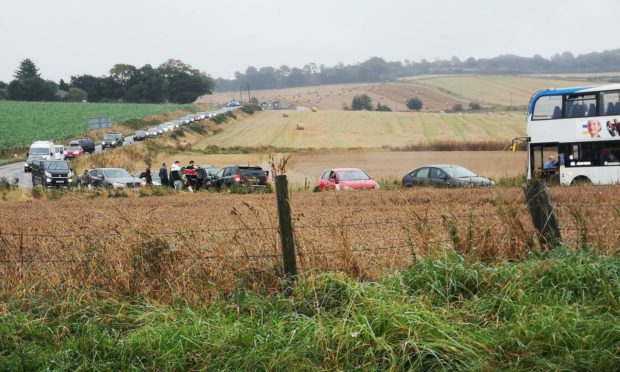 Crash on the A947 near Pitmedden turn off just outside Oldmeldrum.