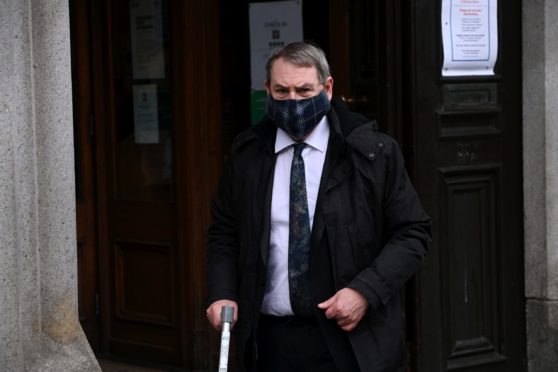 Laurence Galvin leaving Aberdeen Sheriff Court.