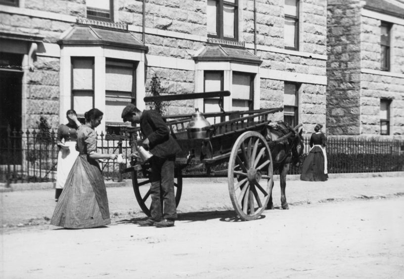 1900s: Fresh milk delivered to the door in Midstocket Road in 1900.