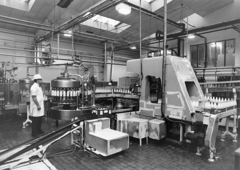 1982: The bottling plant of the well-known Kennerty Farm Dairies on Aberdeen's West Tullos Industrial estate.