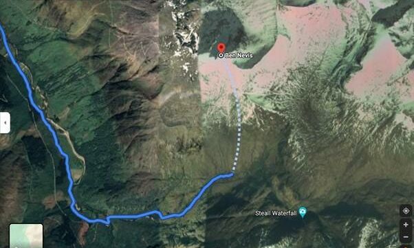 Dangerous Google Maps route on Ben Nevis.