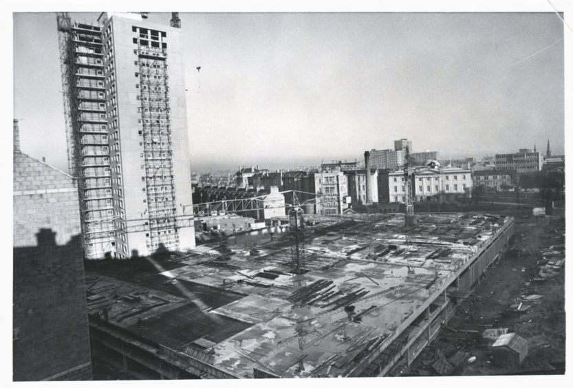 1973: A new tower block taking its place on Aberdeen's skyline in January 1973.