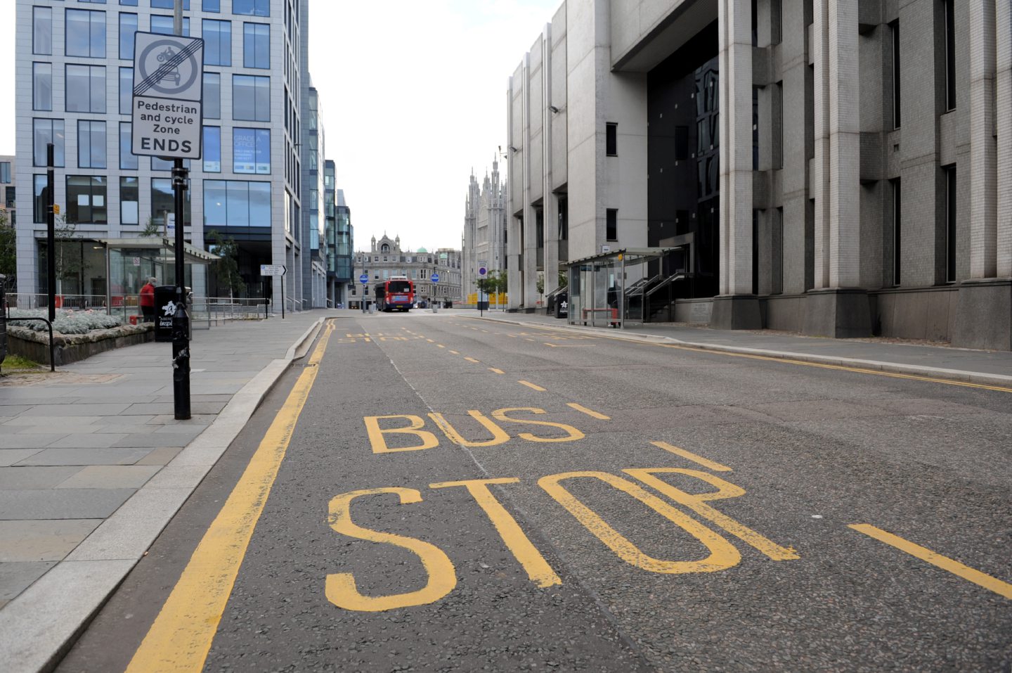 A bus stop on Broad Street aberdeen