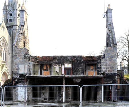 The scene of the fire in 2019, alongside an image of how the bulding looks now.