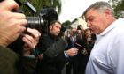out:  Former England manager Sam Allardyce speaks to the media.