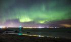 The Northern Lights over Aberdeen Harbour by Eryk Mrozinski.