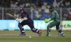 Scotland captain Kyle Coetzer, left, in action against Pakistan during the T20 World Cup