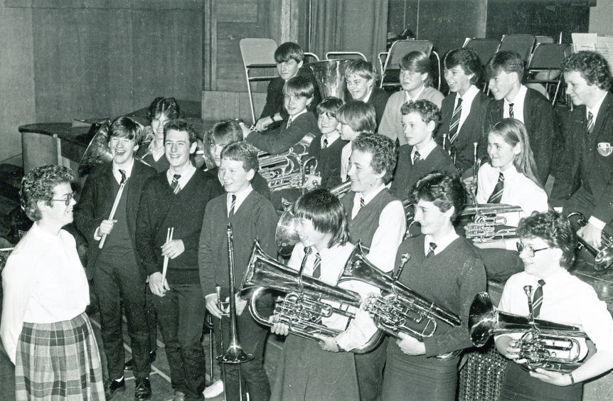 1984: Harlaw Brass Band ready and waiting to perform at the carol concert
