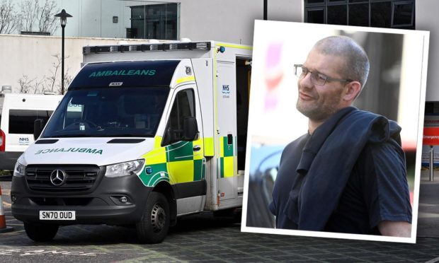 Graham Ellis stole the ambulance when it arrived to treat his pregnant partner.