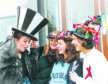 Youngsters who attended art and design classes at Gray’s School of Art created some very unusual hats for a new exhibition, which are modelled by, from left, Emma Luck, Pauline Skidmore, Florence Coupaud and Carmel Roe