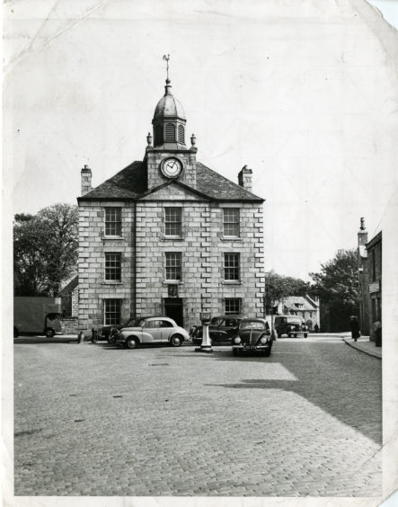1958: The front elevation of the Town House, Old Aberdeen, Aberdeen.