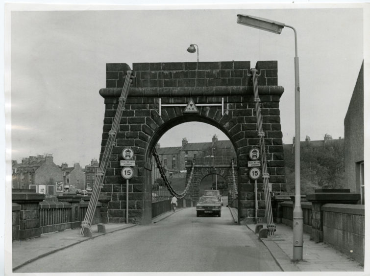 1976: The north side of Wellington Bridge, Aberdeen.