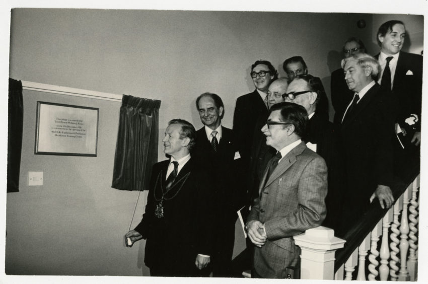 1978: Officials from Shell UK watch the opening ceremony performed by Lord Provost William S Fraser of Aberdeen at the new Exploration and Production Centre at Pitodels.
