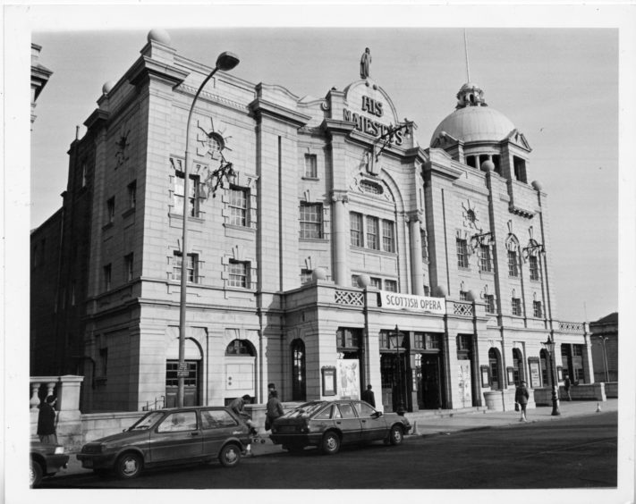 1985: Exterior of His Majesty's Theatre, Aberdeen.