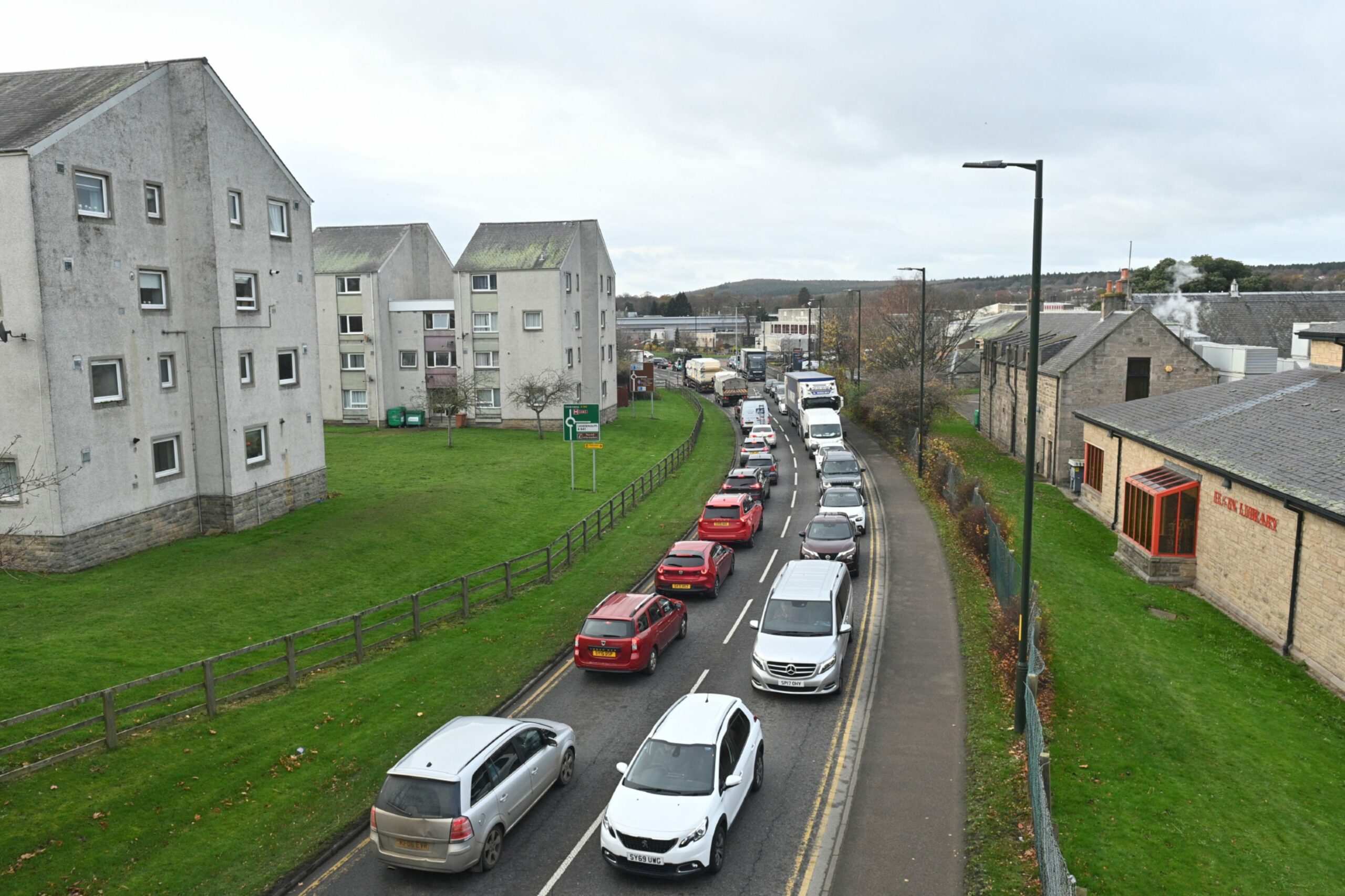 Traffic was brought to a standstill on the A96 in Elgin.